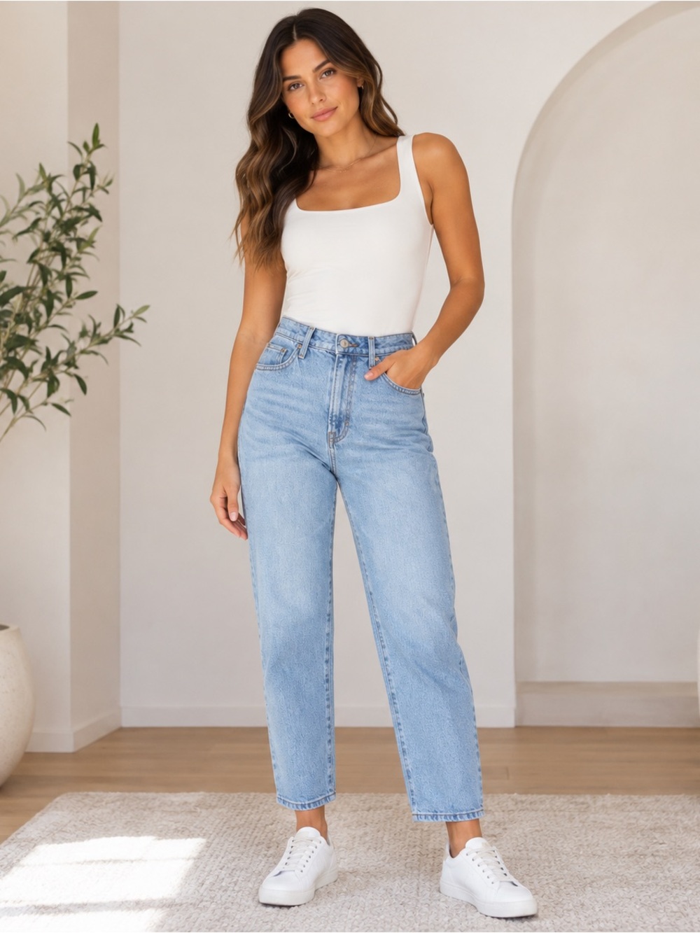 &denim Vintage Mom Jeans Women’s Size 4 Classic Ultra High-Rise Light Wash
